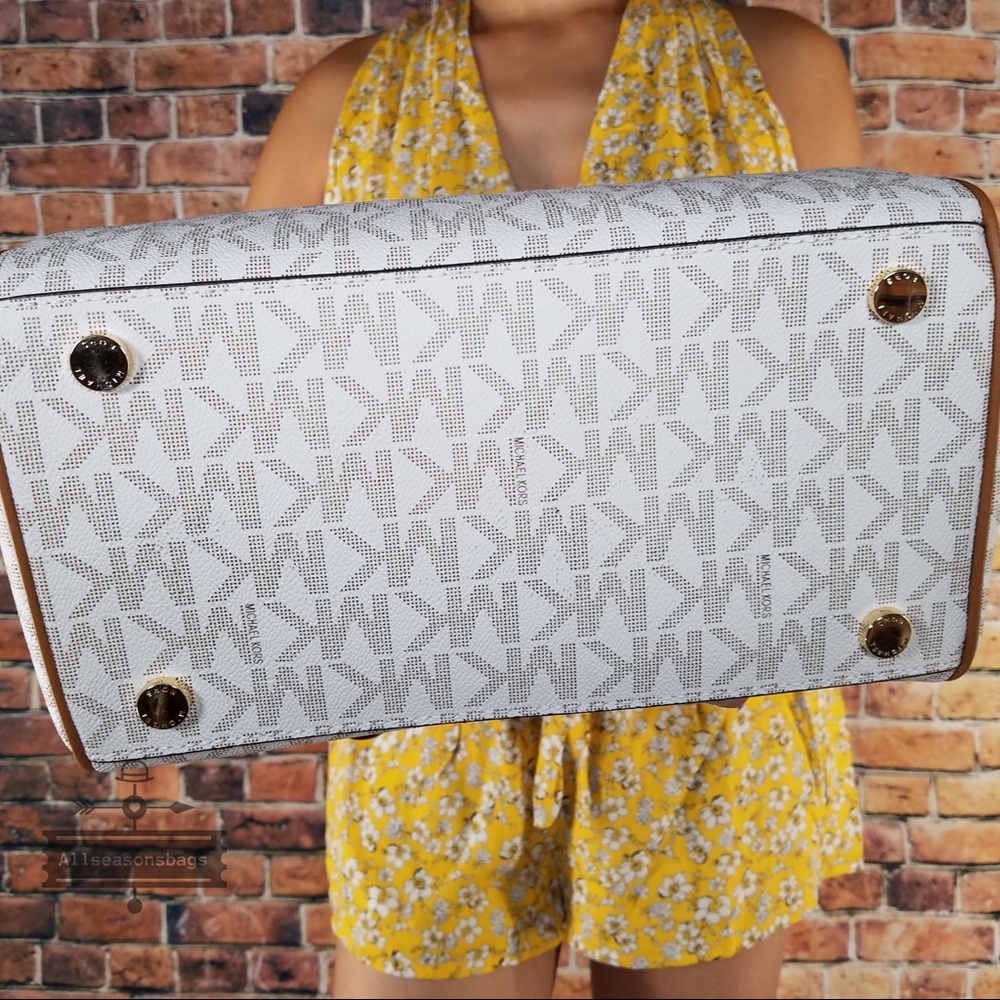 Michael Kors Medium Aria Satchel Brown Acorn Bag - Picture 6 of 7